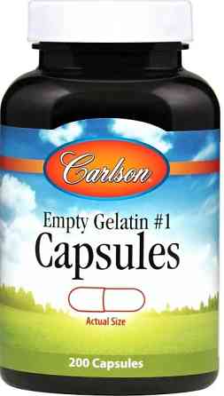 Пустая желатиновая капсула Carlson № 1 Med-SM # 1 Empty Capsules 200 капс Киев