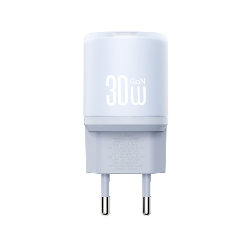 Мережевий зарядний пристрій XO L151 30W 1USB-A+1USB-C синій Львів - фото 2