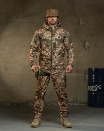 Демисезонный тактический костюм Cофтшел Softshell Rocket НП4862 (Пиксель) XL Киев