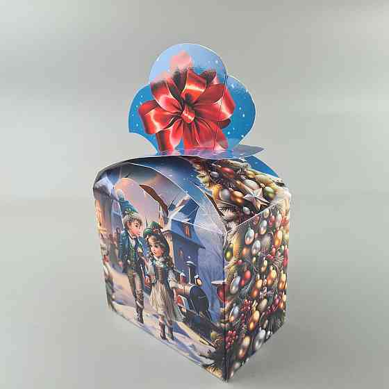 Новогодняя подарочная картонная упаковка для конфет (1000грм) №198 