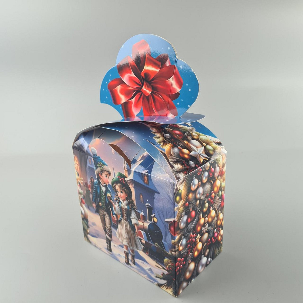 Новогодняя подарочная картонная упаковка для конфет (1000грм) №198 