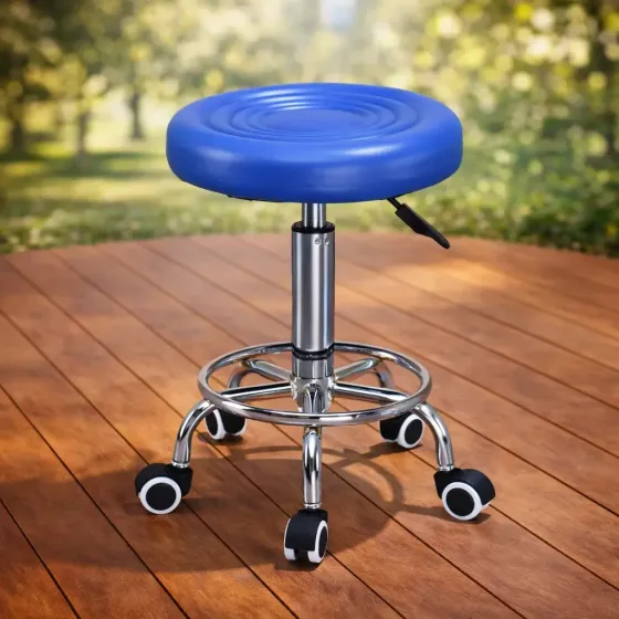 Стул косметологический без спинки на колесах с подставкой для ног, регулировка высоты Киев
