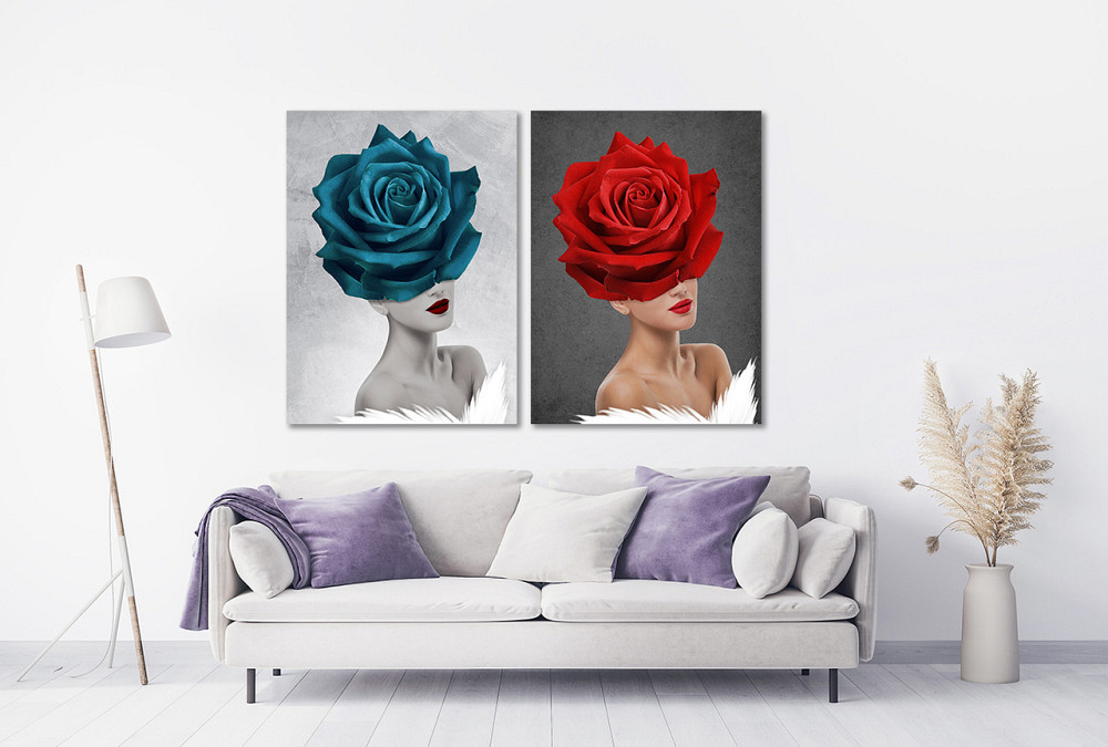 Модульная картина в гостиную / спальню   Дівчина троянда  TLV-2_060 120х170 см Київ - фото 2