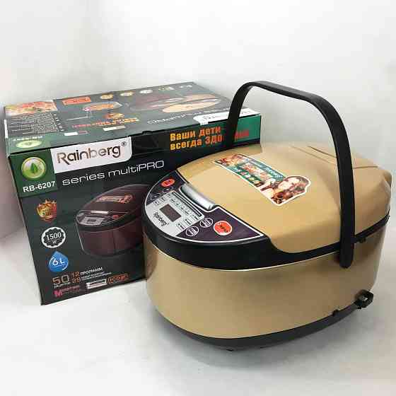 Бюджетная мультиварка Rainberg RB-6207 1500 Вт 6 л, Мультиварка для дома, Пароварка для кухни бытовая BL-87 Львов
