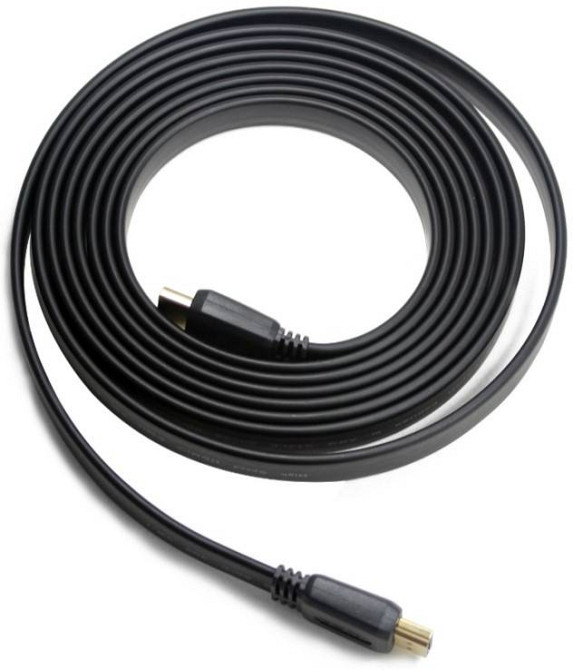 Кабель HDMI M - M, 3.0 м, V1.4, 4K 60Hz, плаский, чорний Винница - изображение 1