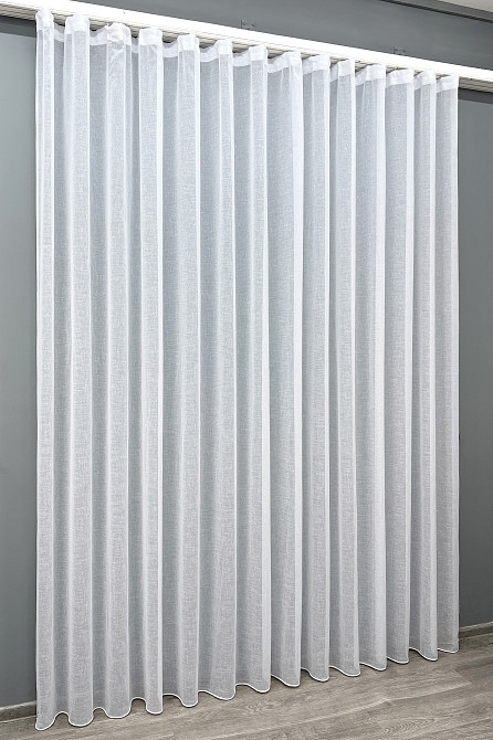 Тюль VR-Textil 2037т Лен Шлифованный однотонный с отблеском Белый 400х270 см (42-1158) Киев - изображение 3