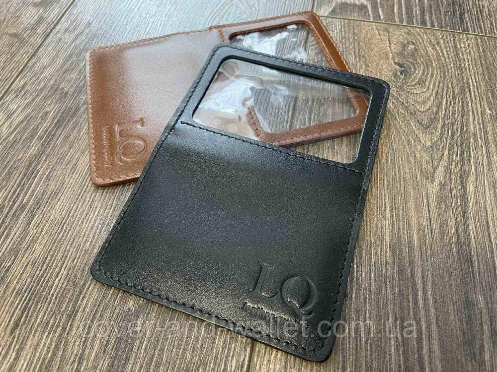 Кожаная обложка на автодокументы черного цвета LQ Leather Киев - изображение 1