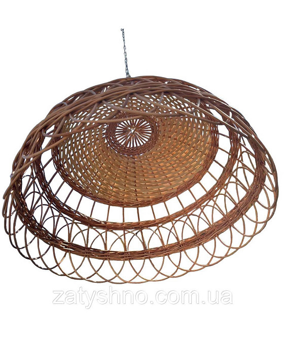 Абажур круглый из лозы 50 см Киев - изображение 1