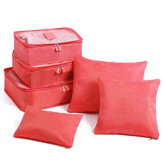 Набір дорожніх органайзерів 6 шт. ZJ-677 Колір: рожевий Київ