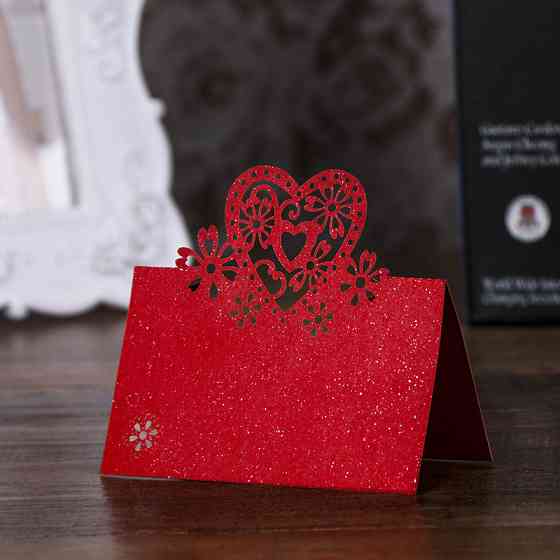 Рассадочные карточки 10 штук 9 на 6 см красный Киев