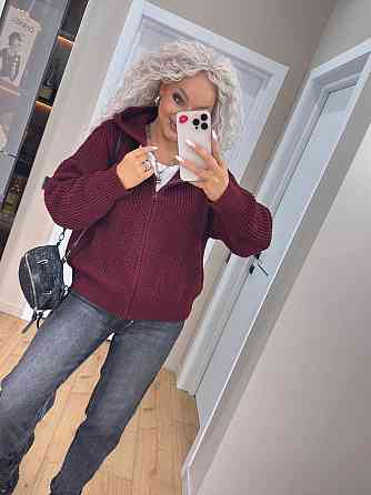 Кардиган в'язаний з капюшоном на блискавці толстовка Київ