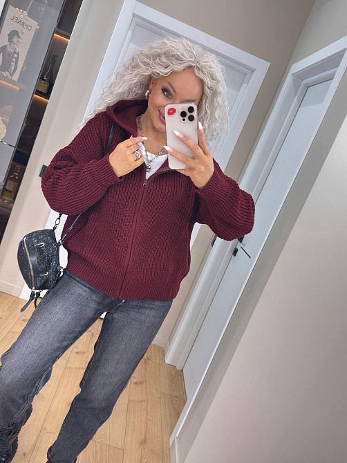 Кардиган вязаный с капюшоном на молнии толстовка Киев - изображение 1