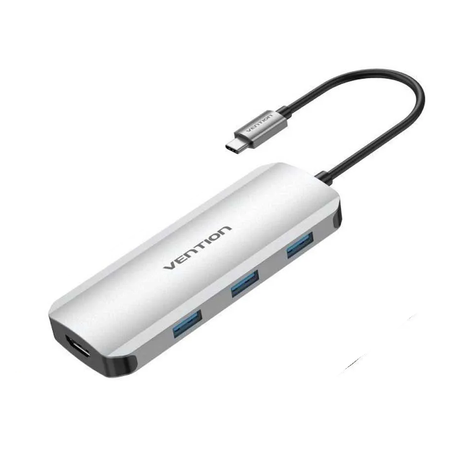 USB-хаб Vention USB-C з HDMI, USB 3.0, SD/TF, 0.15M, Сірий Київ - фото 4