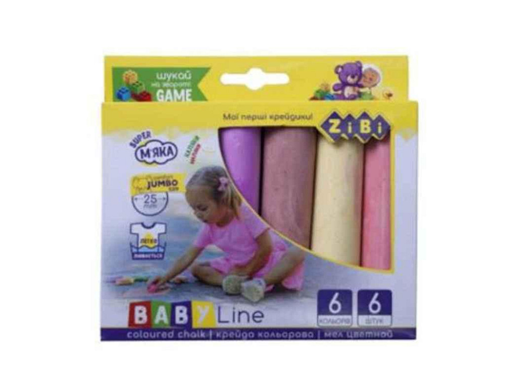 Мелки цветные 6шт JUMBO арт.ZB.6710-99 ТМ ZIBI Solmir Киев - изображение 1