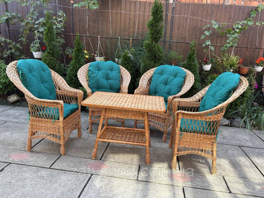 Меблі плетені з лози з накидками Київ - фото 1