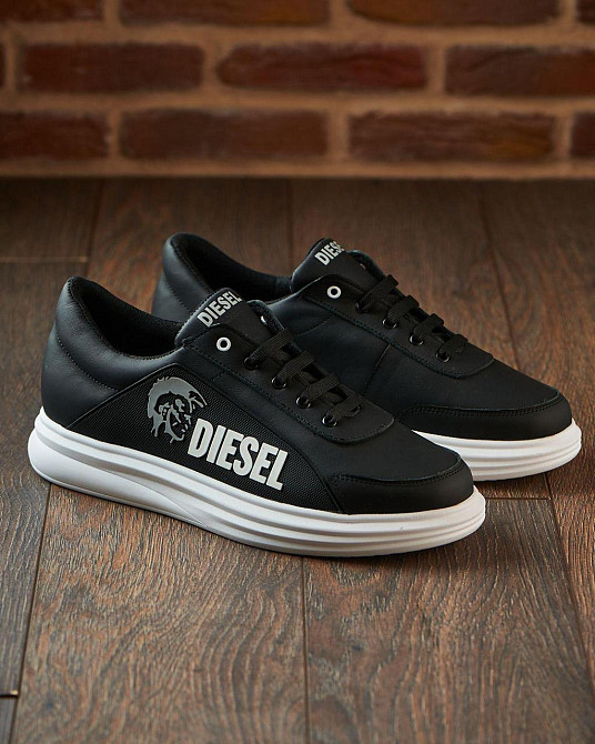 Чоловічі шкіряні кросівки 3д дизель ч\б Харьков - изображение 3