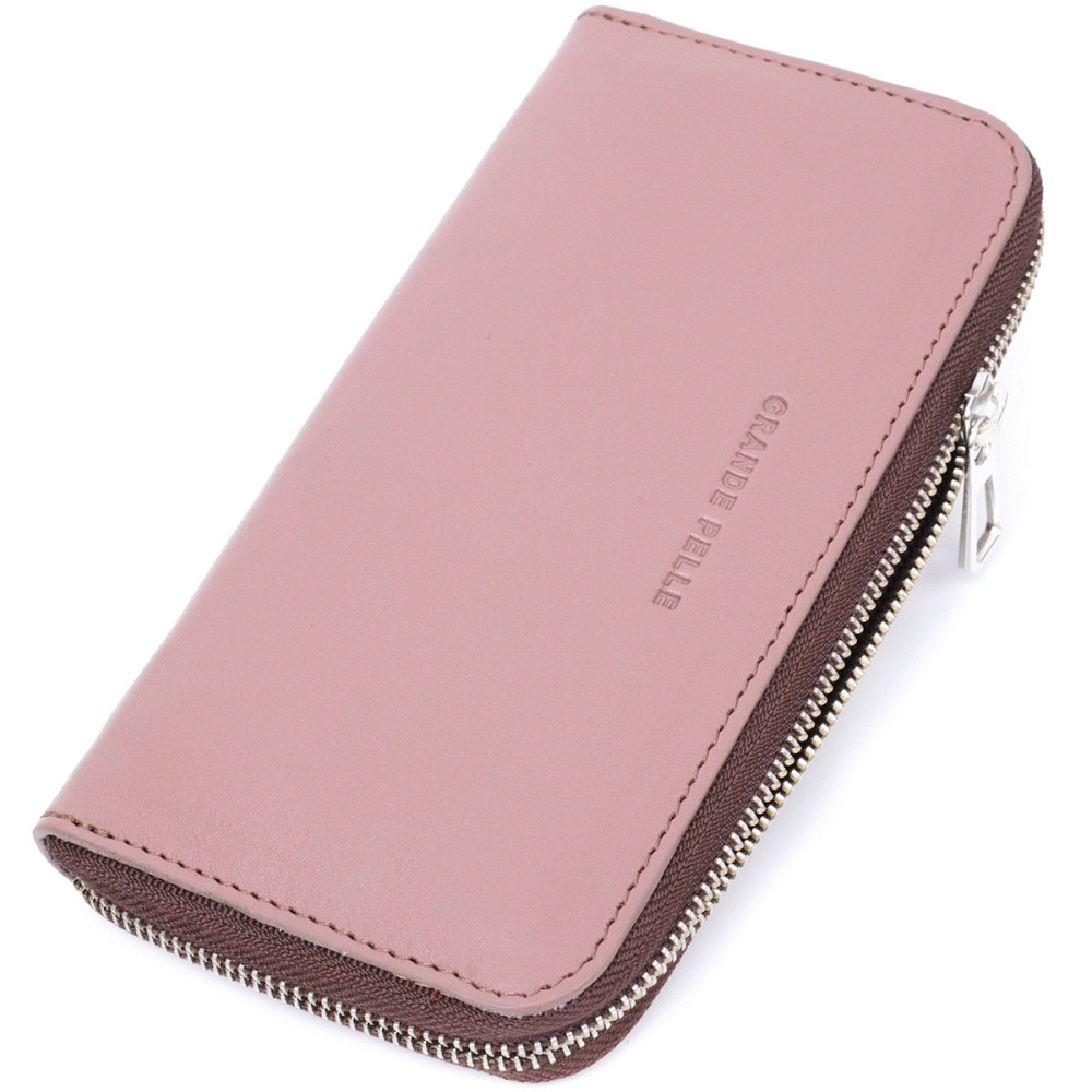 Практичное портмоне з натуральної шкіри GRANDE PELLE 16797 Пудровий Київ - фото 10