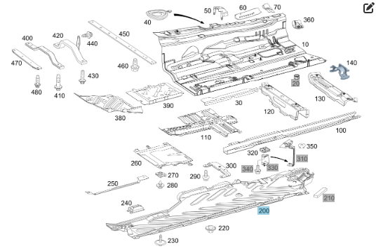Mercedes-Benz  A2056840118 Новий бічний захист днища кузова ліва повстяна C-Class W205 Одесса - изображение 2