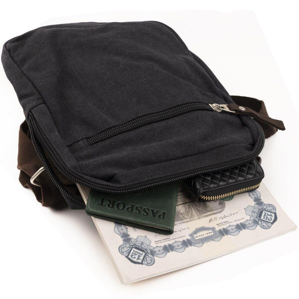 Сумка вертикальная текстильная Vintage 20079 Черная Киев - изображение 9