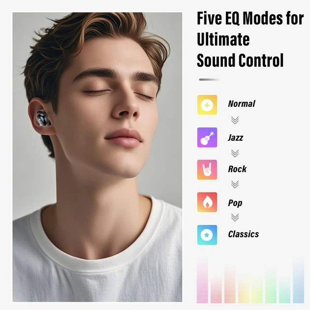 Бездротові навушники L8 Pro Bluetooth 5.4 із сенсорним Smart-дисплеєм, ANC шумозаглушенням, мікрофоном, для сну, Black Київ - фото 8