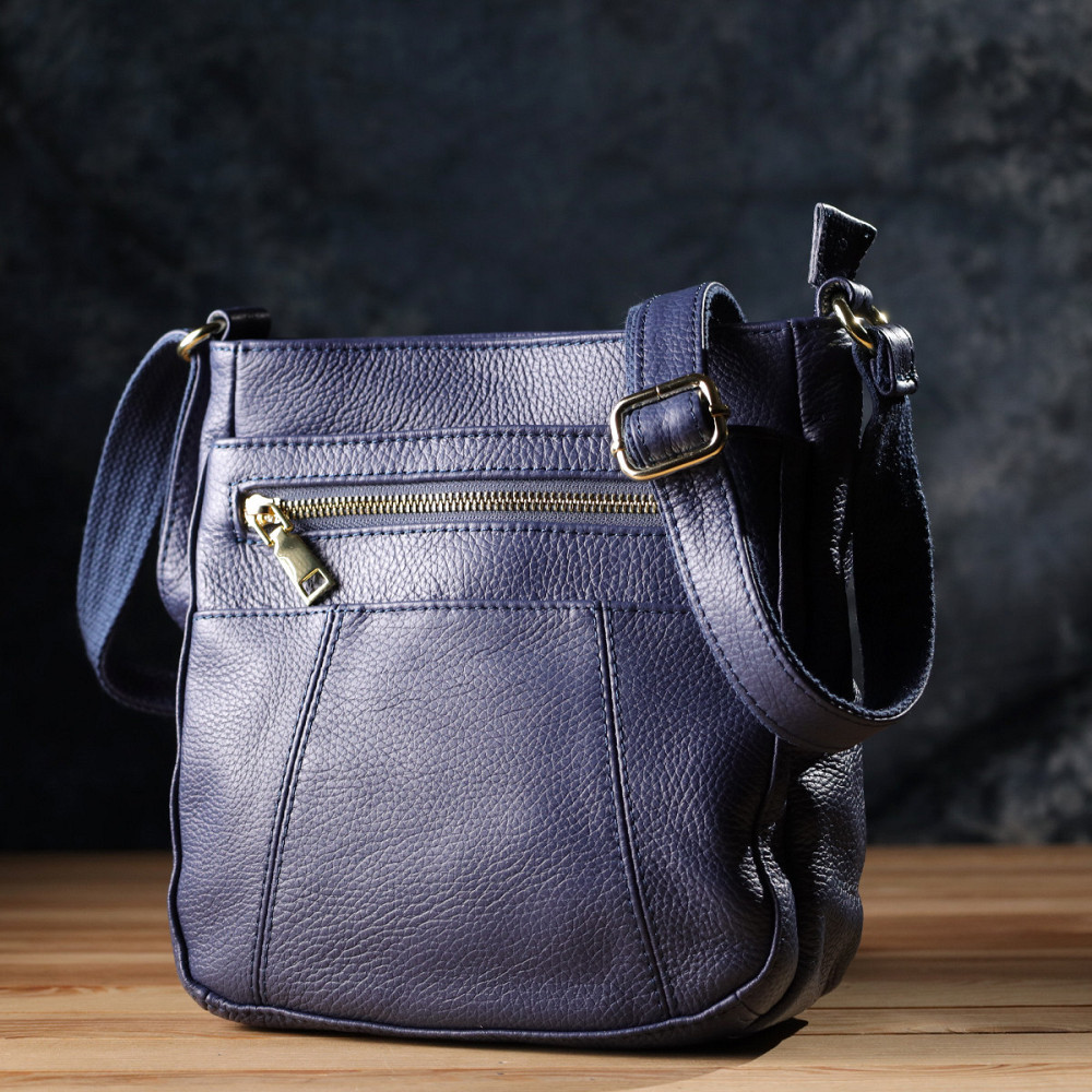 Вертикальная женская сумка из натуральной кожи sale_15121 Vintage Синий Киев - изображение 6