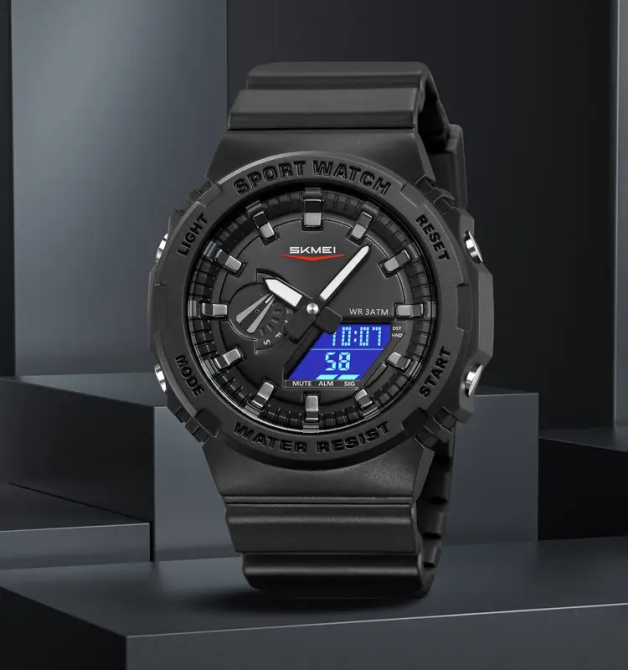 Чоловічий наручний годинник Skmei 2351 (Чорний з білим) Київ - фото 9