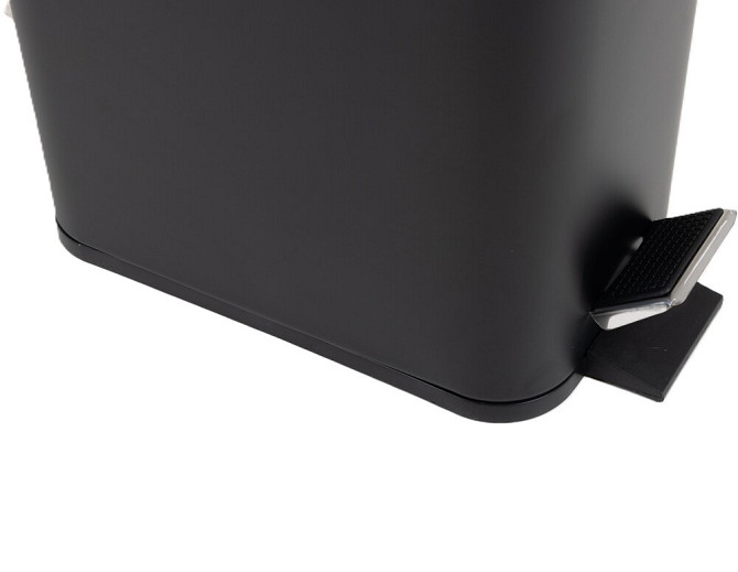 Мусорное ведро с плавным закрытием прямоугольное Zerix Sansa-TC0105 Black 5 л цвет черный нерж. сталь (ZX5894) Черновцы - изображение 7