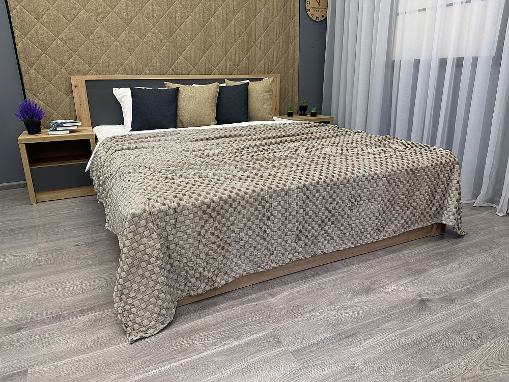 Плед-покривало Шахи 200х210 см (+-5см) Какао (87-036) Київ - фото 3