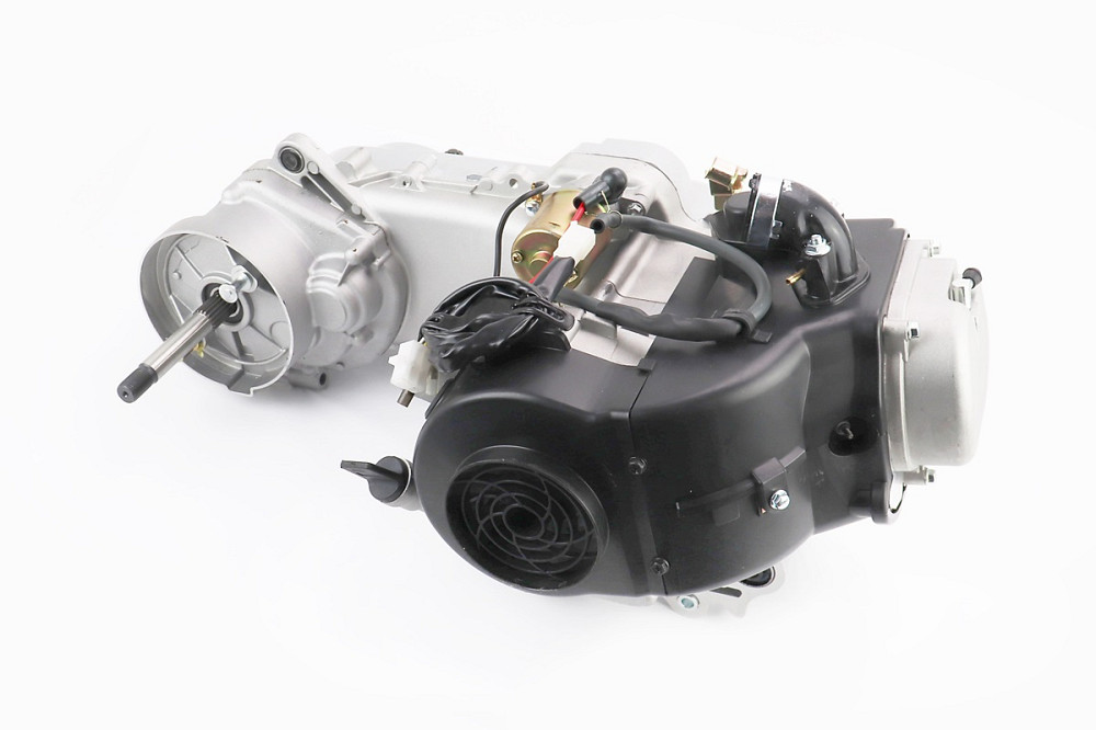 Двигун скутерний в зборі 4Т-80куб (короткий варіатор, довгий вал) + карбюратор, комутатор, котушка запалювання, повітряний фільтр Киев - изображение 3