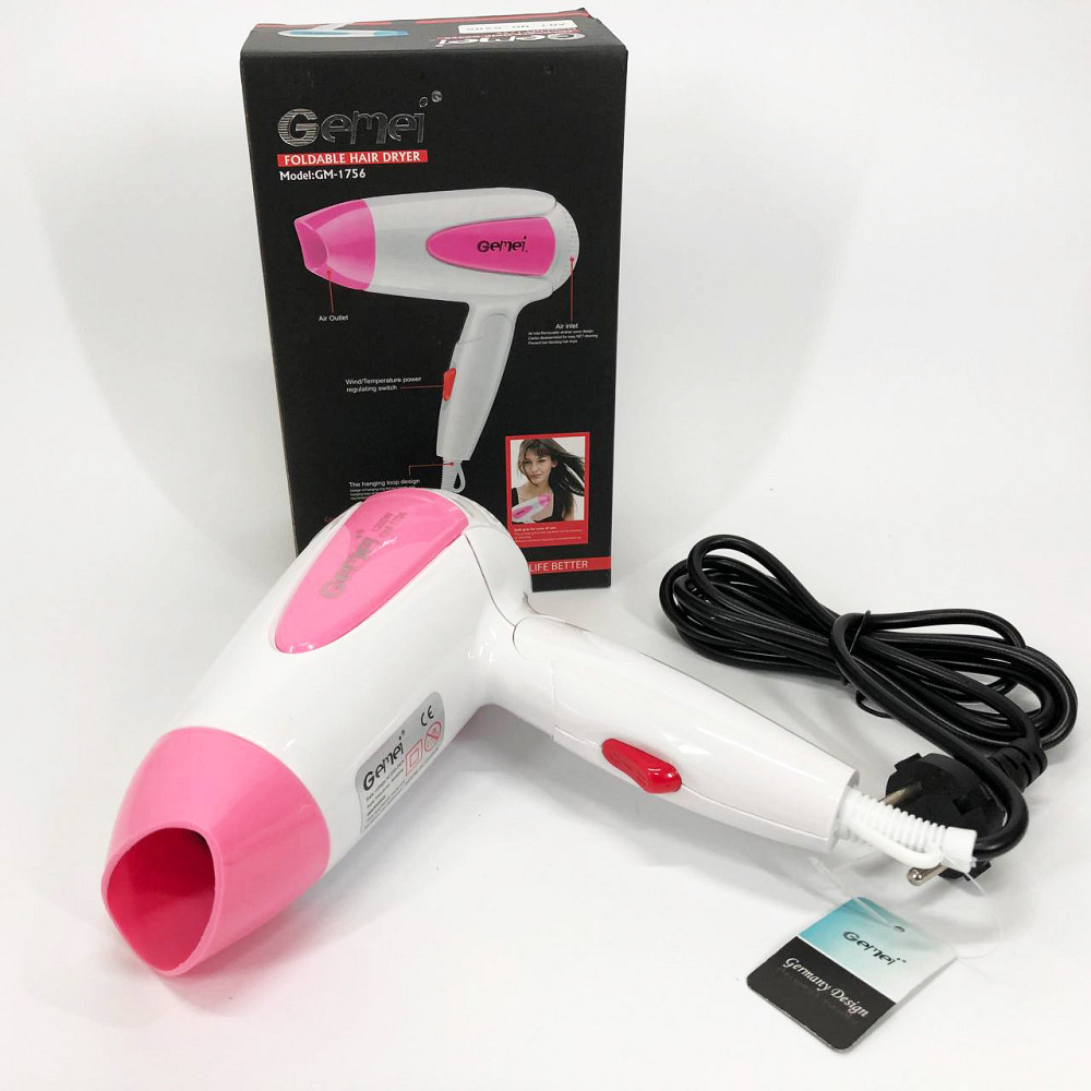 Фен с ионизацией и регулировкой температуры Gemei, Мощный универсальный фен без вреда для волос MS-75 Львов - изображение 2