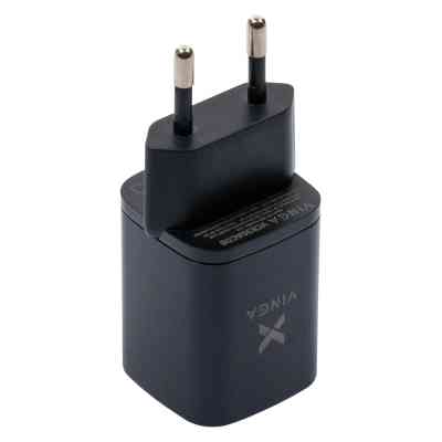 Зарядное устройство Vinga USB-C PD30W + USB-A QC30W Display 33W Max (VCR30ACDB) Винница