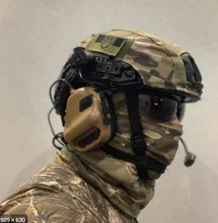 Тактические активные наушники Earmor М32Н с гарнитурой под шлем Койот Винница