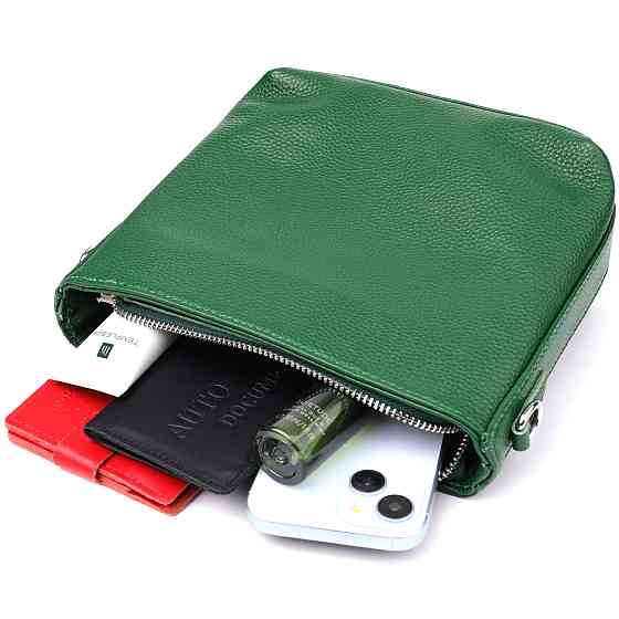 Жіноча шкіряна сумка на кожен день Зелений (Vintage) Київ