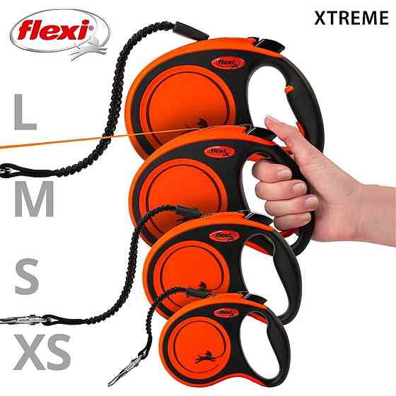 Поводок-рулетка Flexi для собак Xtreme оранжевая лента размер S 5 м/20 кг Киев
