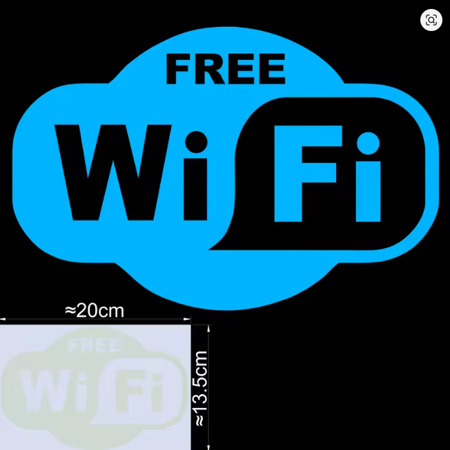 Люмінесцентна наклейка Wi-Fi 200 на 135 мм блакитний Київ - фото 7