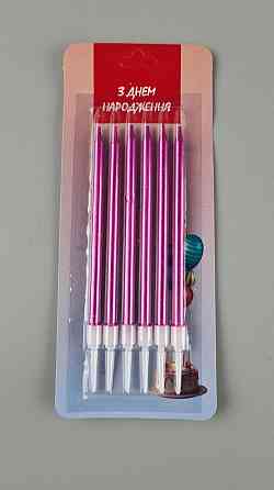 Свечи для торта Розовая 6шт (ЛАК) (1 пачка) Харьков