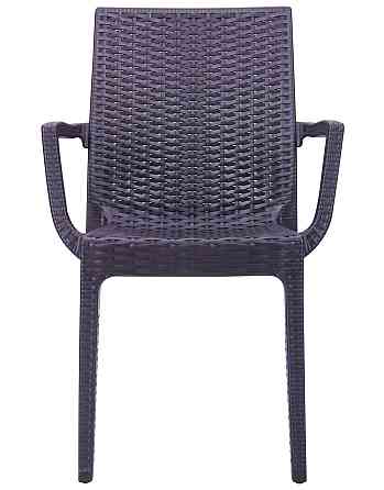 Садовий стілець Daf під ротанг з підлокітниками Темно-коричневий Київ