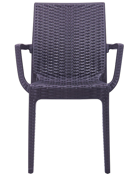 Садовий стілець Daf під ротанг з підлокітниками Темно-коричневий Київ - фото 4