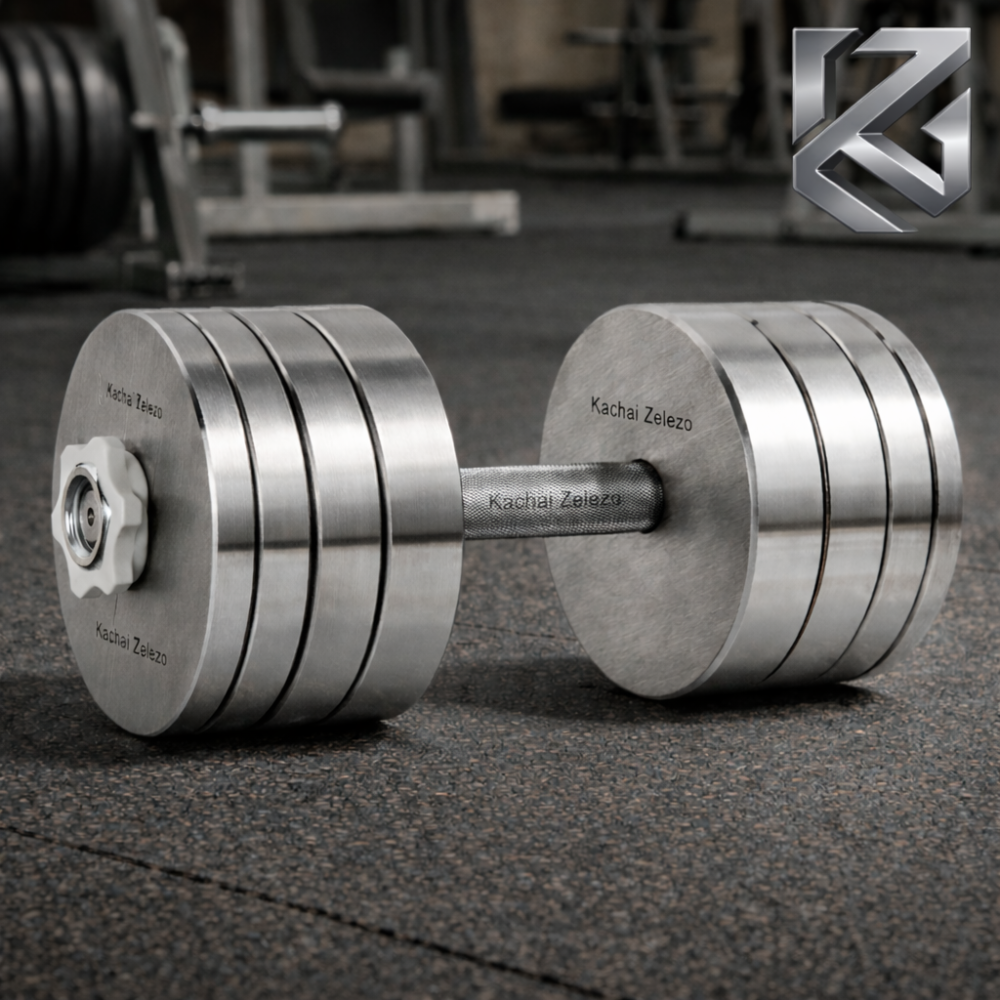 Гантелі набірні 2 по 30 кг металеві без покриття Kachai Zelezo Iron Pro Київ - фото 3