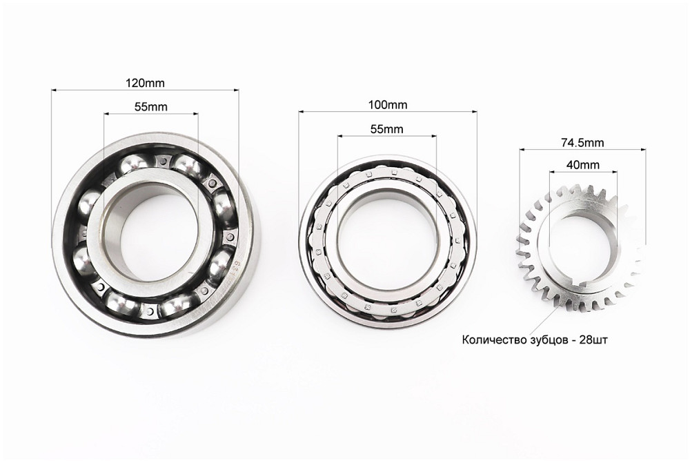 Колінвал R185N/R190N (Dболта-М12x1,5, Dшейки-52mm, H-105mm) +підшипники+шестерня Киев - изображение 4