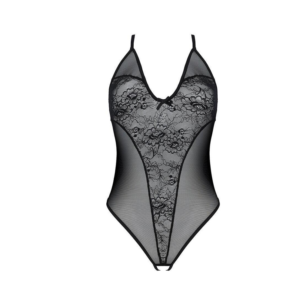 Боді з ажурним декором та відкритим кроком Passion URSULA BODY L/XL, black Sex Aura Київ - фото 3