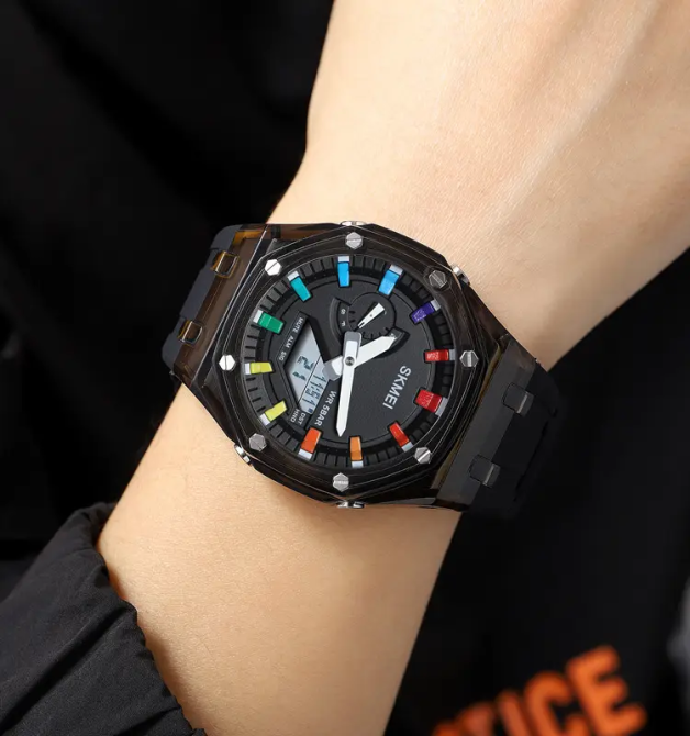 Годинники чоловічі спортивні Skmei 2100 (Чорні з білим екраном) Вінниця - фото 3