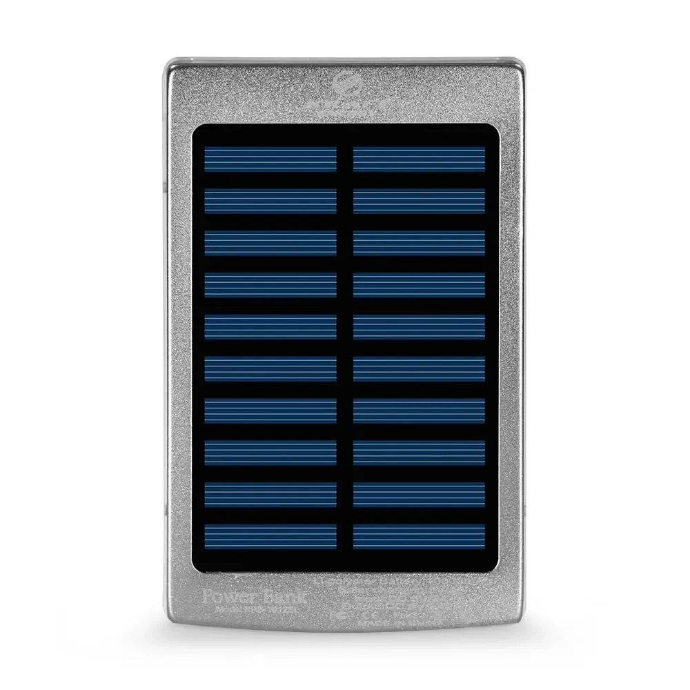 Повербанк з сонячною панеллю 10000mAh Power Bank Kraft KPB-1012SL Silver LED-ліхтар (43-00069) Київ - фото 5