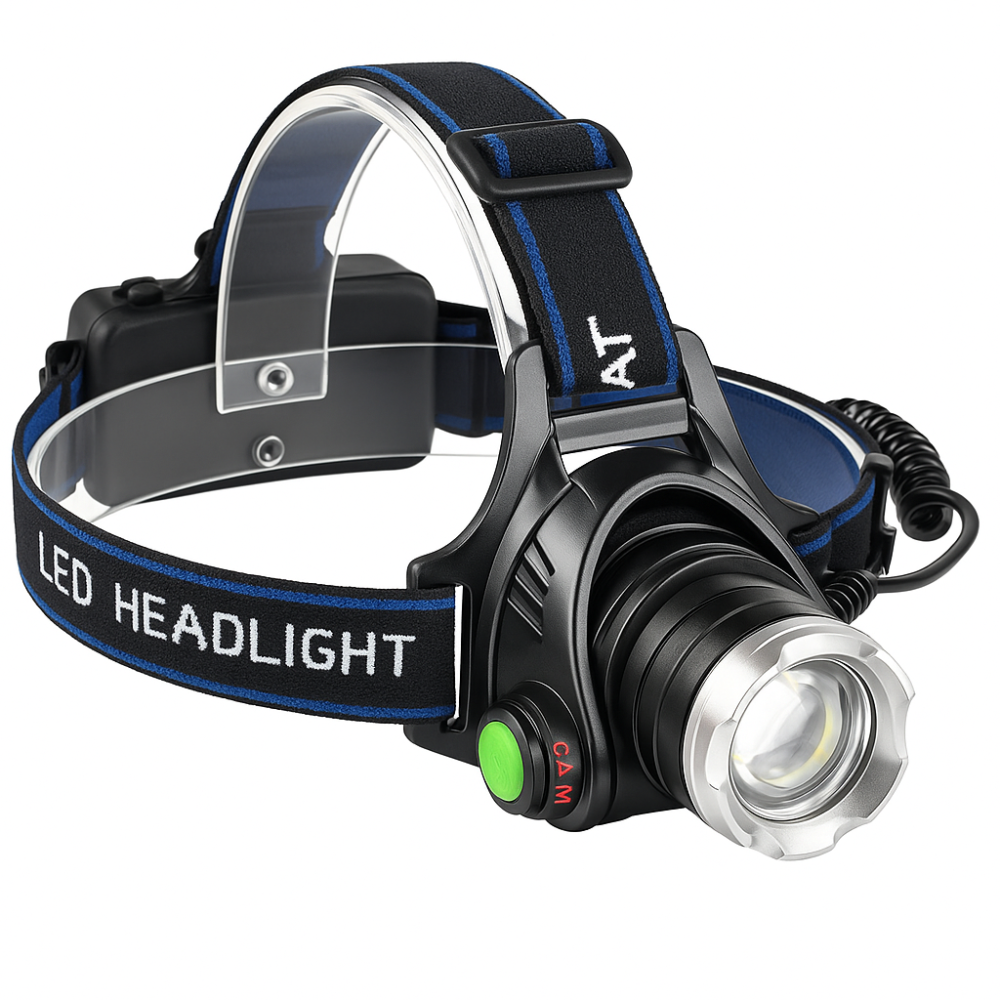 Головной фонарь аккумуляторный светодиодный мощный, Фонарь с фиксацией на голове, Налобный прожектор VZ-10 Львов - изображение 15