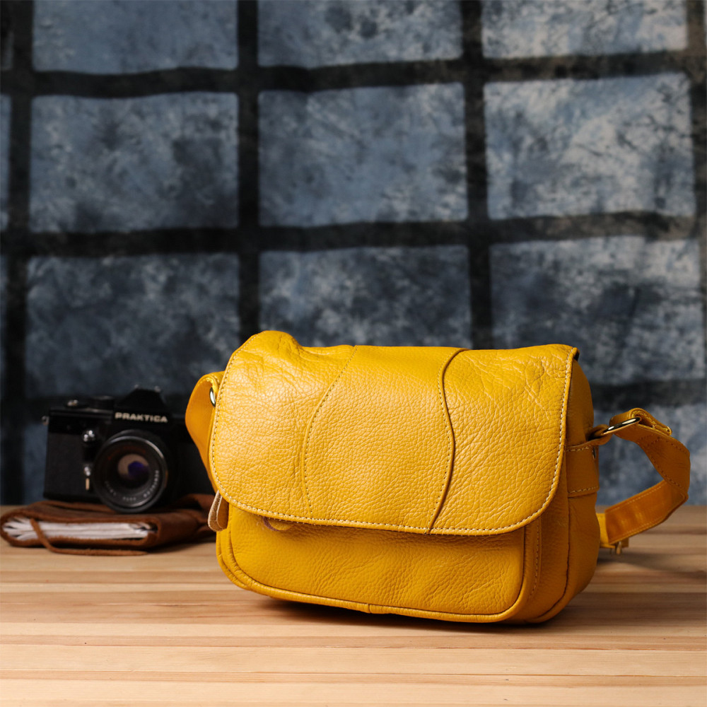 Элегантная кожаная сумка для женщин на каждый день Vintage 22969 Желтый Киев - изображение 10