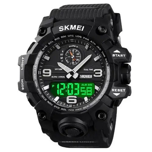 Наручные часы с электронным механизмом SKMEI 1586BK BLACK, Военные часы спецслужб SP-57 Львов - изображение 9