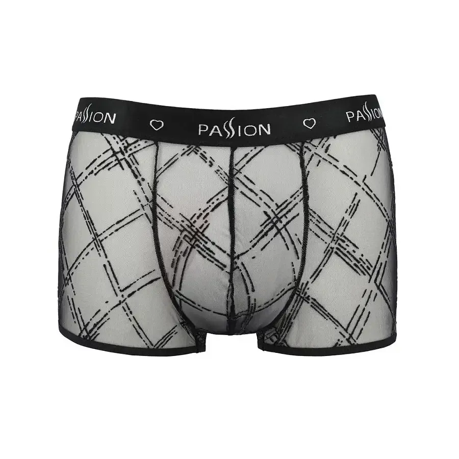 Чоловічі прозорі боксери Passion 032 SHORT JAMES S/M Black, сітка Львов - изображение 5