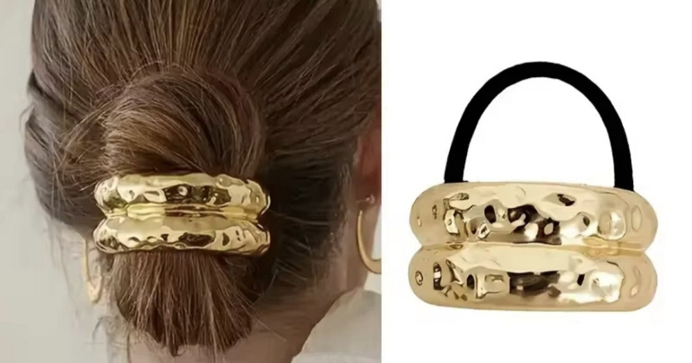 Гумка для волосся із золотистою вставкою Сміла - фото 1