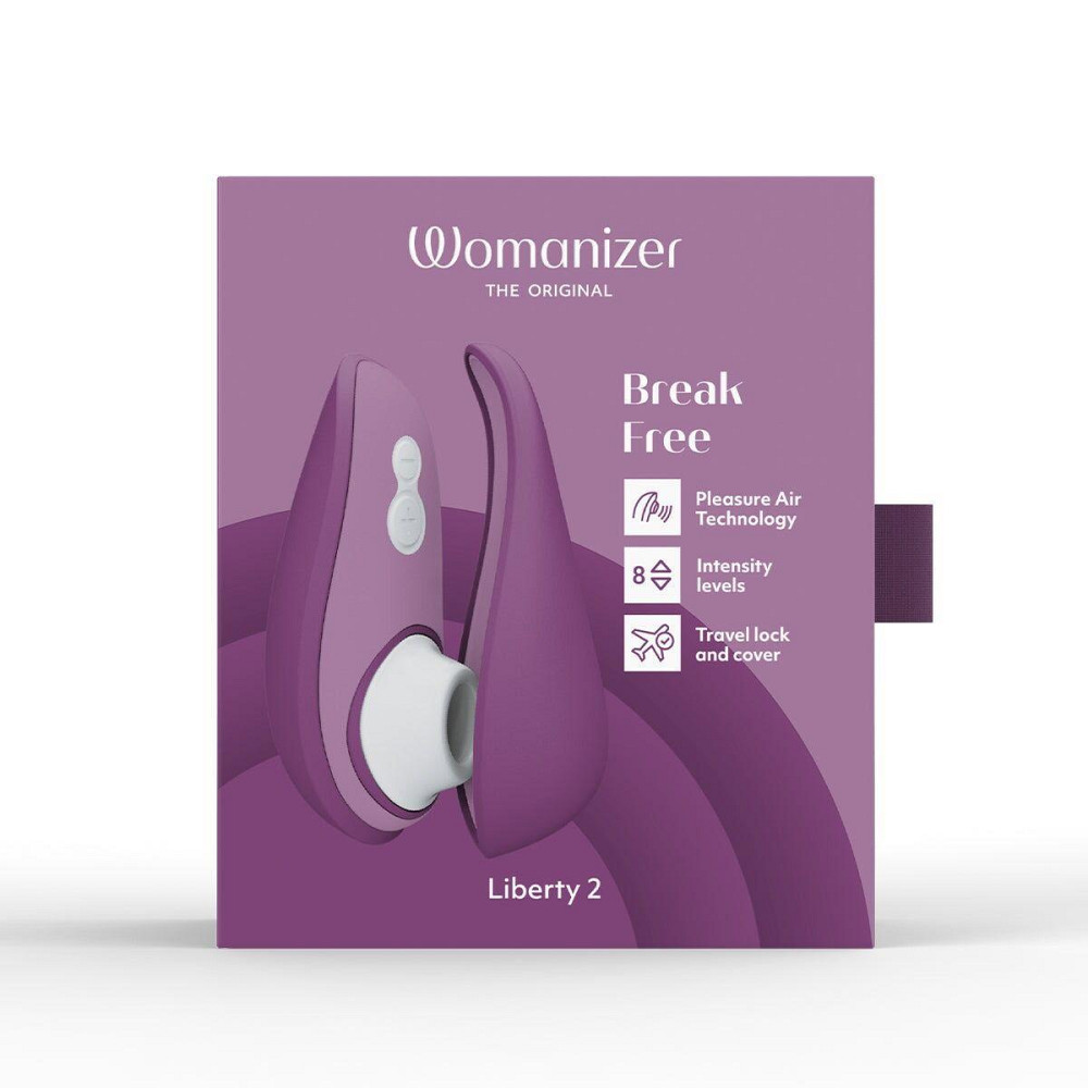 Вакуумний кліторальний стимулятор Womanizer Liberty 2 Purple, 8 режимів, магнітна кришечка Sex Aura Київ - фото 10