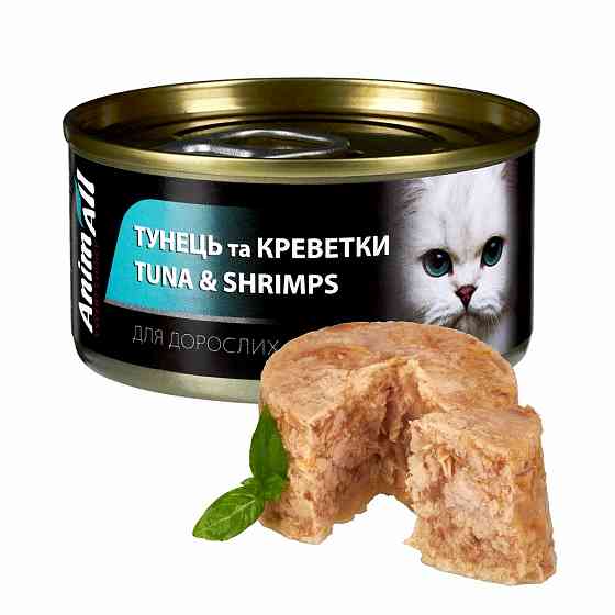 AnimAll АнімАлл вологий корм для котів, тунець з креветками, 85г Київ
